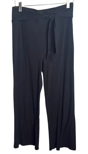 Aerie Ribbed Bootcut Lounge Pants with Tie Waist Black W1179 Sz M thumbnail 1