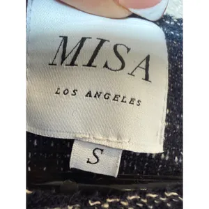 MISA Los Angeles‎ Fringe Sweater Black White Textured Knit Size S thumbnail 6