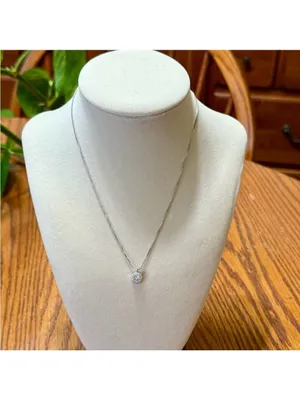 Silver Tone Cubic Zirconia Pendant With Chain Necklace New thumbnail 7