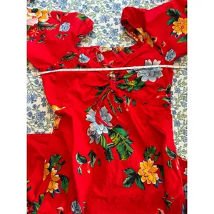NAOO Red Floral Tropical Women's Maxi Dress Size M thumbnail 7