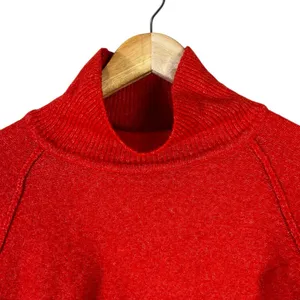 Urban Outfitters Cropped Turtleneck Marl Knit Sweater Red Modern Edgy Size S thumbnail 3