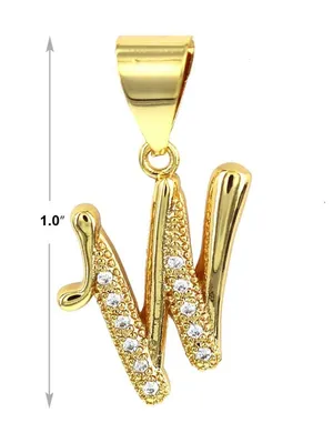 Gold Plated “W” Initial Pendant thumbnail 2