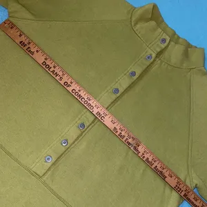 UNBRANDED mock neck chartreuse long sleeve half button sweatshirt NEW size XL thumbnail 5
