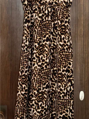 Twelfth Street by Cynthia Vincent 100% silk Leopard Print Maxi Dress, size SP thumbnail 13