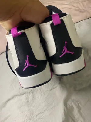Nike Air Jordan Flight Club 91 Sneakers White Fuchsia Pink Girls Size 6Y thumbnail 9