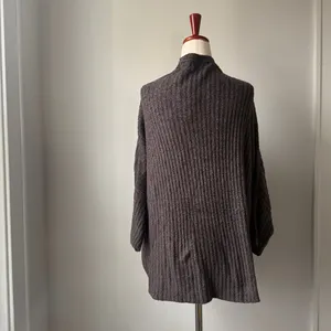 Barefoot Dreams CozyChick Lite Dark Gray Women's Sweater Ribbed Shrug Cardigan L/XL in Carbon thumbnail 3