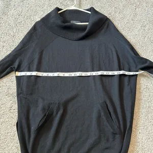 Fate Womens Black Cowl Neck Oversized Sweater Kangaroo Pocket Tunic‎ Large thumbnail 5