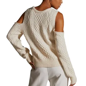 NWT Anthropologie Pilcro Cutout Fisherman Sweater Cream Size S thumbnail 4