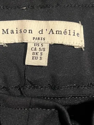Womens small Maison d'Amélie black elastic drawstring trousers/joggers-navy blue thumbnail 6