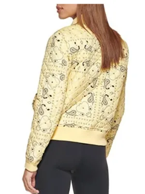 NWT $100 Levi's Yellow Bandana Paisley Diamond Quilted Bomber Jacket XL thumbnail 5