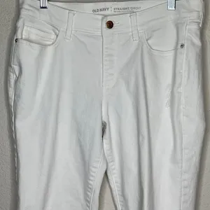 Old Navy Straight Mid Rise Jeans White‎ thumbnail 2
