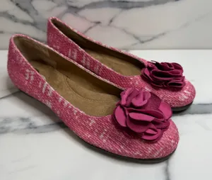 Aerosoles Wmns Pink White Tweed Flower Ballet Flats Sz 8 Comfort Sophisticated thumbnail 1