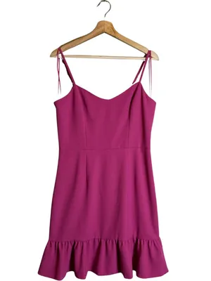 Dress The Population Mira Ruffle Mini Dress Womens Medium Hibiscus Pink Cocktail thumbnail 5