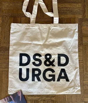 DS&D White Canvas Tote Bag Black thumbnail 1