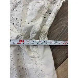 Eri + Ali Anthropologie White Eyelet Off Shoulder Blouse XS Boho Ruffle Top thumbnail 3