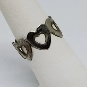 Silver Tone Heart Ring  thumbnail 2