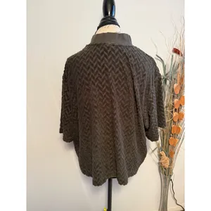 Nike‎ Textured Mock Neck Short Sleeve Top Womens XXL Olive Green Swoosh thumbnail 3