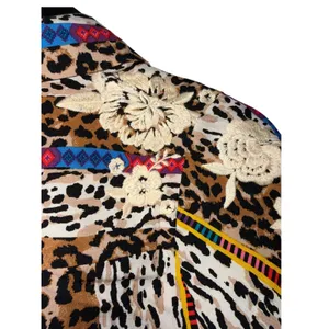 Savanna Jane Leopard Print Embroidered Maxi Dress Small‎ Boho Western thumbnail 5