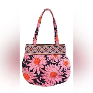 Vera Bradley Morgan Loves Me Pink Orange Floral Quilted Shoulder Bag thumbnail 2