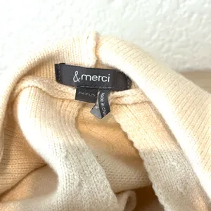 &merci Cream Hooded Sweater opens in back with side pockets thumbnail 7