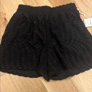 Good American Black Women's jacquard‎ terry cloth small Shorts thumbnail 2