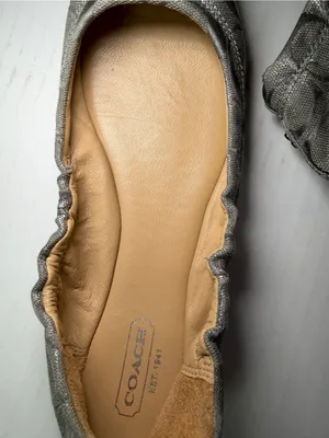 Coach Metallic Silver Signature Ballet Flats - Women's Slip-Ons thumbnail 4