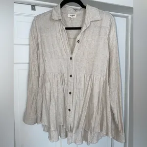 Umgee Cream Button Down Shirt thumbnail 2