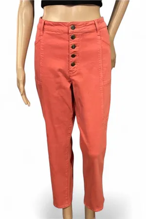 PISTOLA Red Rock Exposed Button Fly High-waist Straight Leg Pants Size 32 Ankle thumbnail 1