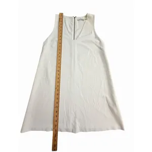 Alice + Olivia Shift Mini Dress Womens Size 4 White Satin Cocktail Lined #CC1-1 thumbnail 9