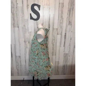 Love Chesley Mint Floral Halter Dress Flowy Sleeveless Mini Size S thumbnail 5