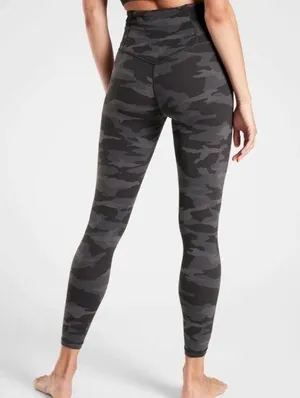 Athleta Black & Grey Camo Elation 7/8 Tight Leggings thumbnail 1