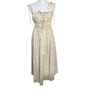 In Loom Floral Smocked Maxi Dress Tie Strap Cottagecore Tuckerknuck Style S thumbnail 3