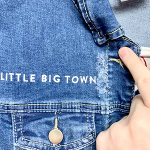 Little Big Town Girl Crush Denim Jacket‎ Women S Blue Distressed Concert Band S thumbnail 5