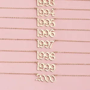 Personality Year 1990 Sterling Chain Gold Pendant Gift Necklace 19 inch thumbnail 4