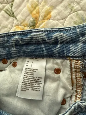 American Eagle Outfitters Light Blue Distressed Denim Jean Shorts thumbnail 5