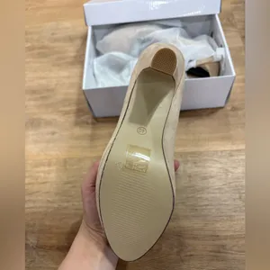 Micro suede cream Mary Jane pumps Tan Size 9.5 thumbnail 6