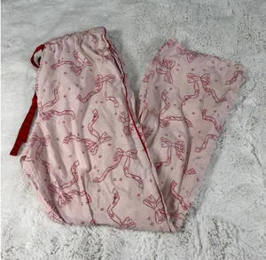 Victoria’s Secret Bow Pajama Pants Womens M Pink Y2K Coquette thumbnail 1