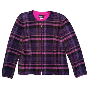 Vintage‎ Positive Attitude Purple Pink Plaid Blazer Jacket Y2K Academia Preppy thumbnail 1