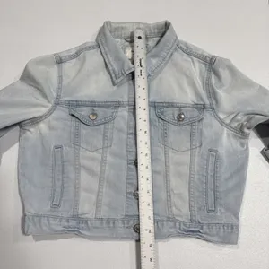 Forever 21 Denim Trucker Jean Jacket Womens Size M Button Up Long Sleeve Blue thumbnail 7