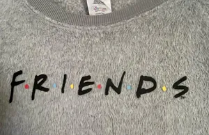Friends fuzzy gray pajama top Size M thumbnail 2