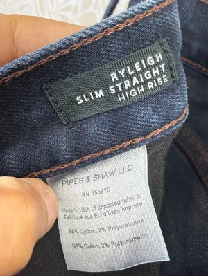 Veronica Beard Ryleigh Dark Night Slim Straight High Rise Denim Jeans - Size - 6 thumbnail 5