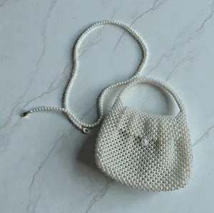 PEARL Beaded Mini Crossbody Bag w/ Detachable Chain thumbnail 1
