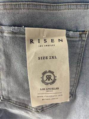 Risen Medium Wash Wide Leg Cuffed Denim Jeans Plus Size 2X 18/20 NEW NWT thumbnail 6