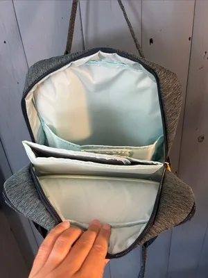 DYPER Women's Gray Baby Bag Backpack with Yellow Accents - New thumbnail 7