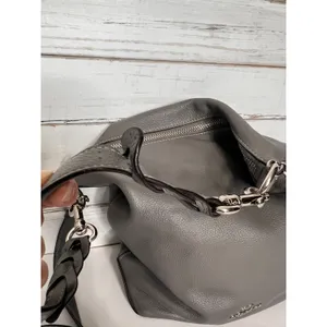 Coach Abby Duffle Gray Pebble Leather Shoulder Crossbody Bag thumbnail 5