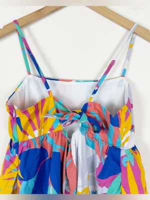 J. CREW tie back tropical maxi dress tiered hem thumbnail 7