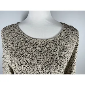 Urban Romantics Womens Long Sleeve Cheetah Print‎ Blouse Size L Smocked Peasant thumbnail 7