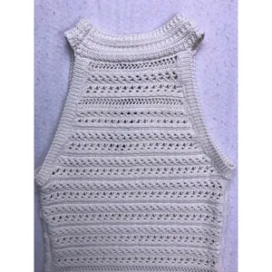 Banana Republic Organic Cotton Sweater Tank Womens‎ Small Cream Crochet Knit thumbnail 8