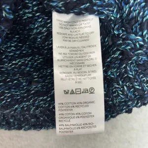 Pilcro Women Medium Marled Blue Cotton Knit Racerback Tank Top Pointelle Italy thumbnail 5