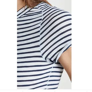 Free People We The Free Women's Size XS Night Sky‎ Top Blue Striped Short Sleeve thumbnail 5